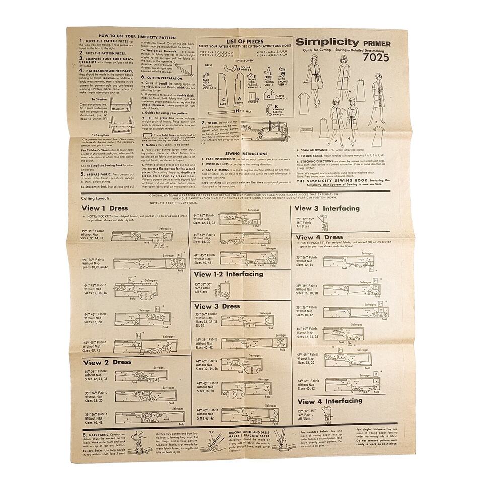 VTG 1960s Sewing Pattern Lot 3 McCalls Simplicity Dress Skirt Robe Complete Cut - Picture 15 of 16